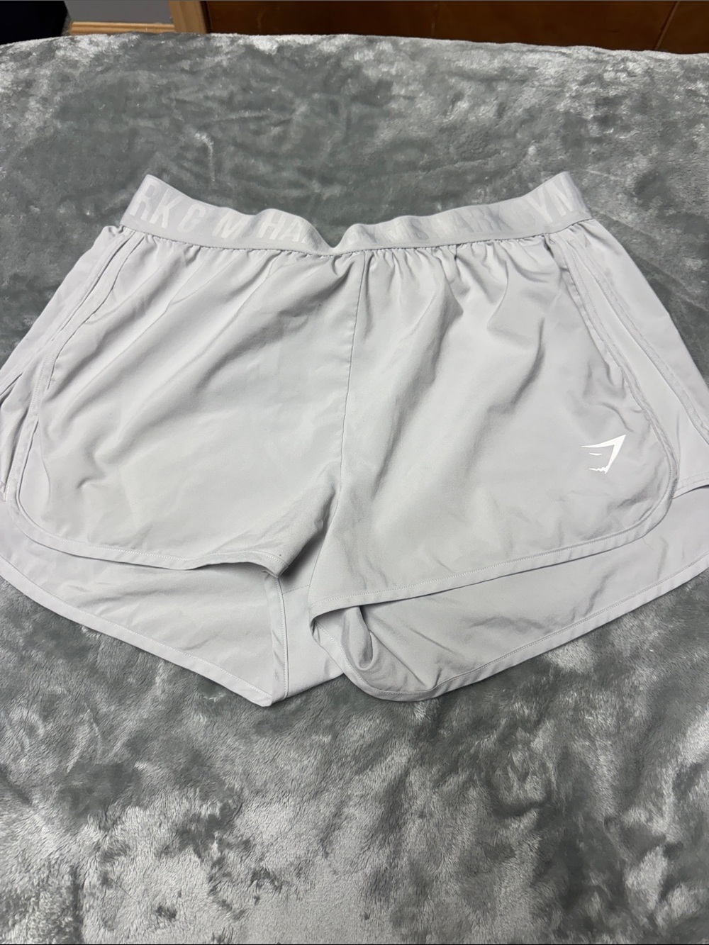 Gymshark Women's Light Gray Athletic Running Shorts